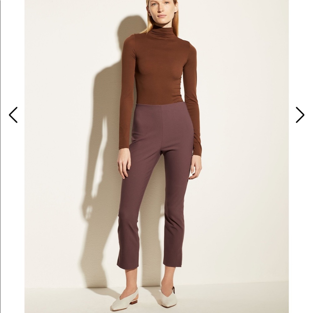 NWT Vince Split Hem Crop Flare Pants New Fig L